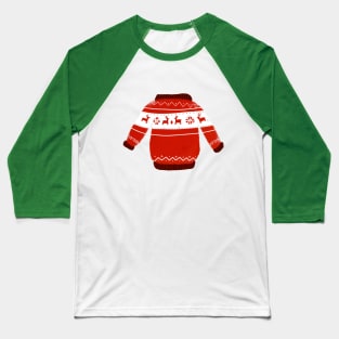 Ugly Christmas Sweater Reindeer Baseball T-Shirt